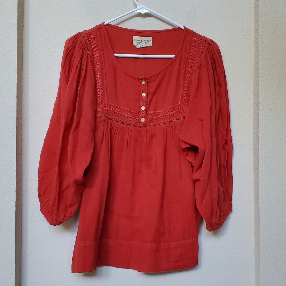 Denim & Supply Ralph Lauren Red Blouse.  Size Large